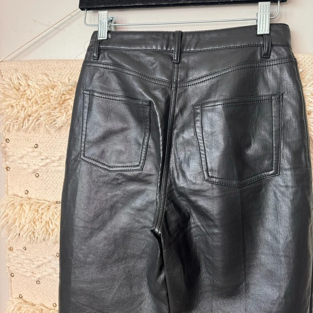 Wilfred Black Vegan Leather Straight Leg Pants Size 2 - Picture 8 of 8